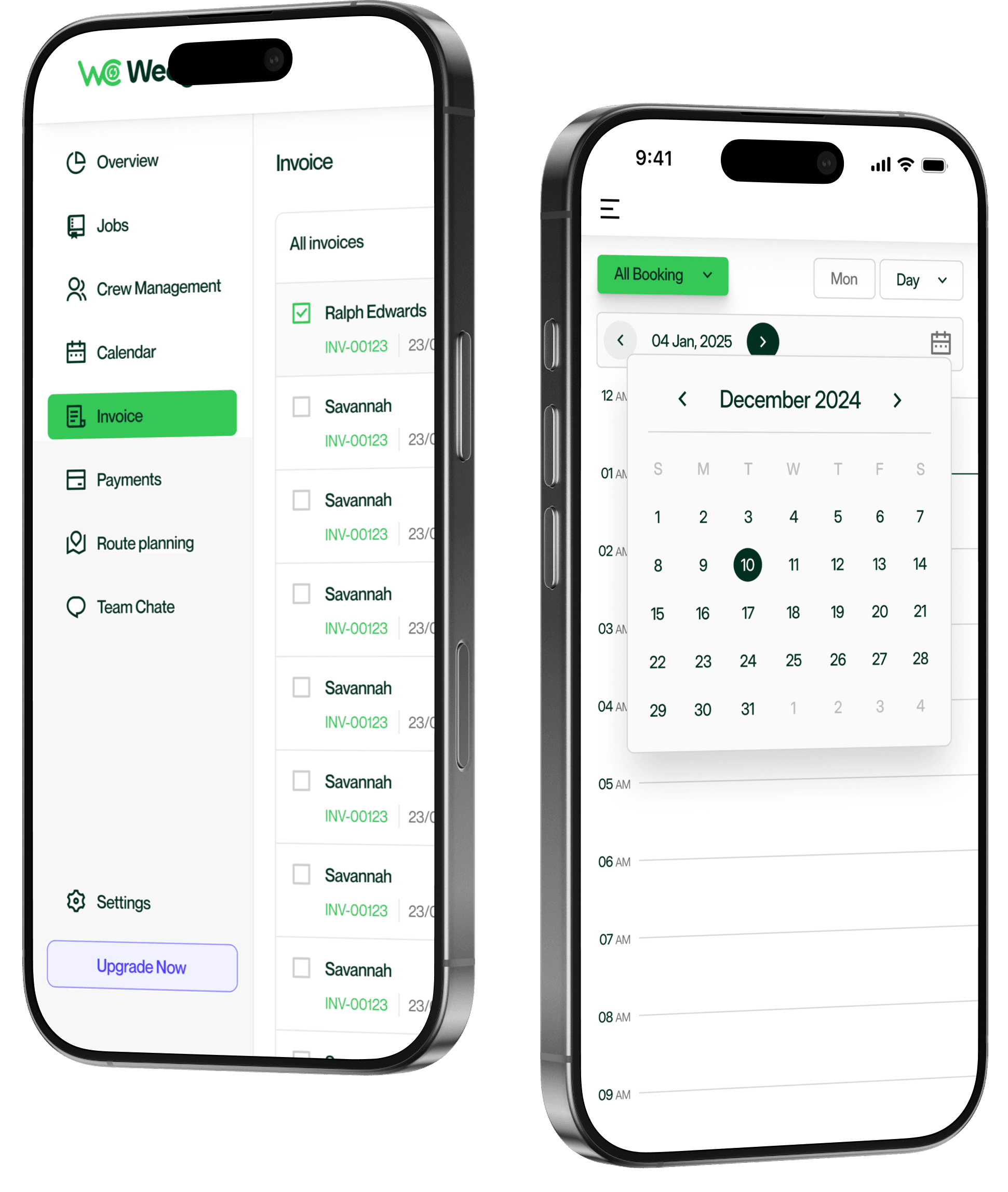 Invoice mockup showing customizable invoice creation interface