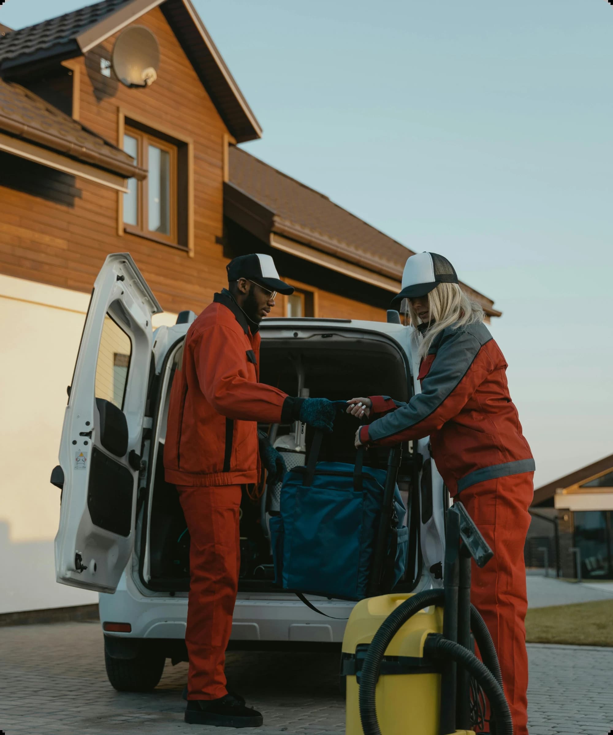 Haulers loading junk into van