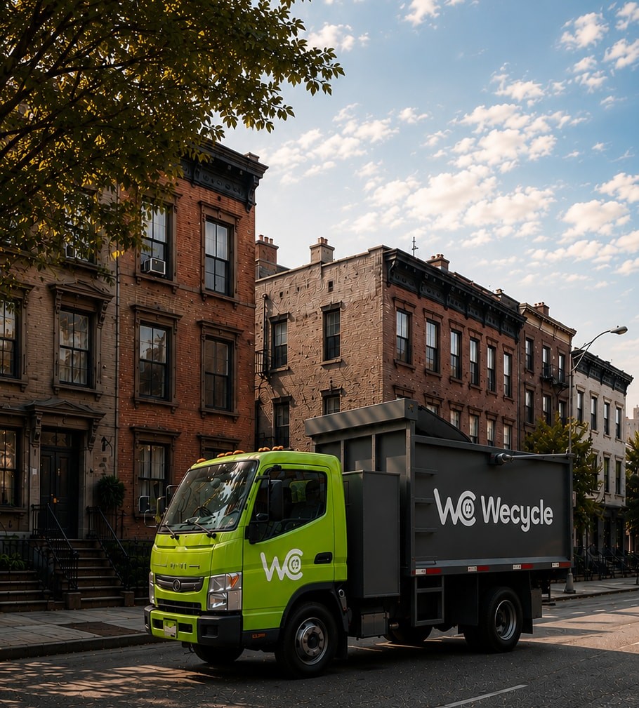 WeCycle junk removal truck on a city street